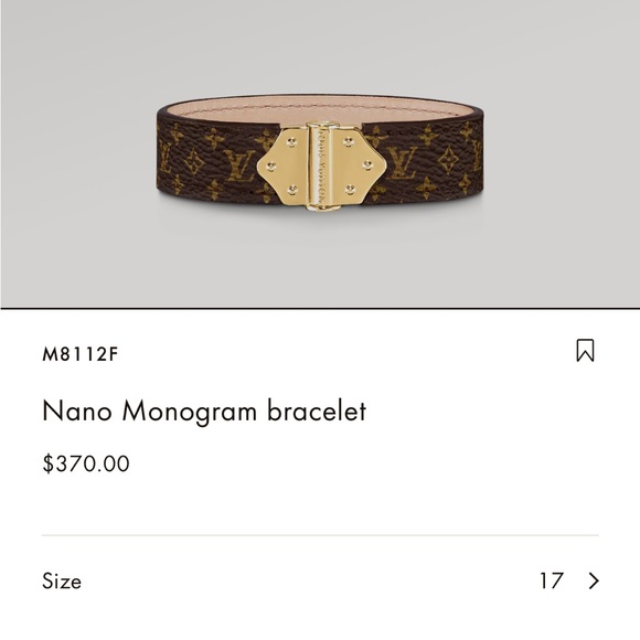 Louis Vuitton Jewelry - Louis Vuitton Nano Monogram Bracelet Size 17